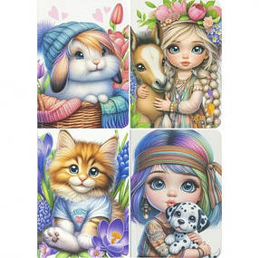 Блокнот А6 "Fresh" 64ар чистий лист 70г/м2, тверда обкл 9822/-23/-24/-25 MZOPT, фото 1