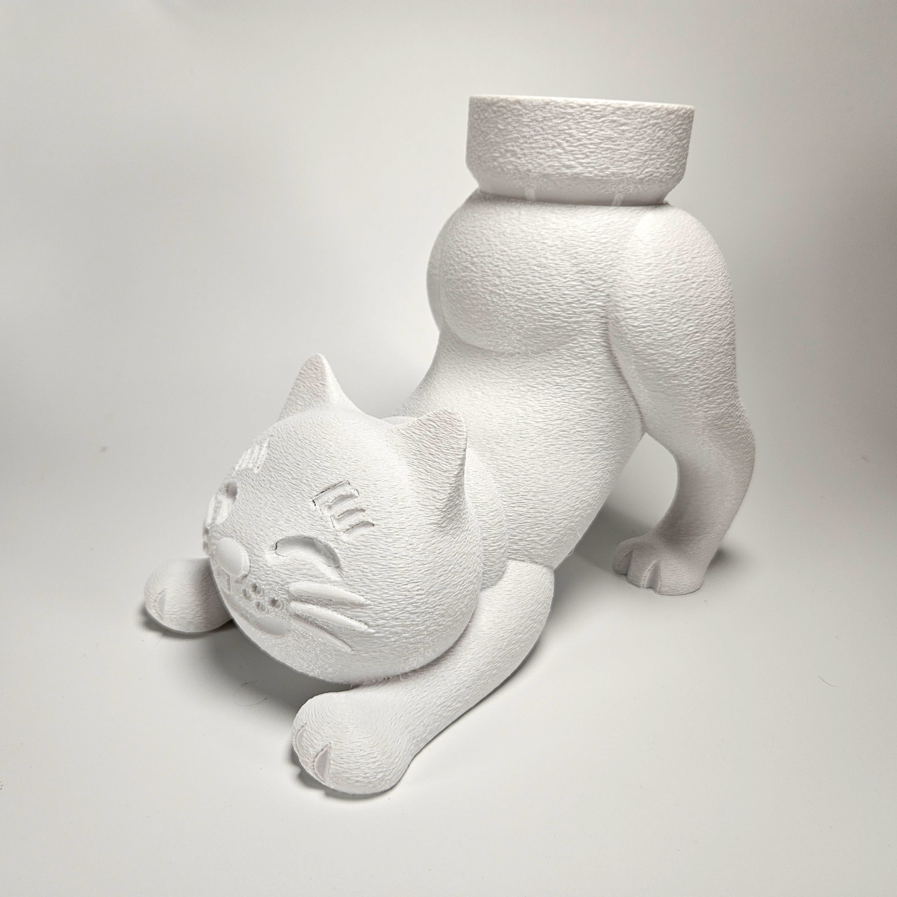 Кашпо для кактусів і сукулентів біла кішка (без кактуса) Україна