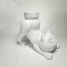 Кашпо для кактусів і сукулентів біла кішка (без кактуса) Україна, фото 5