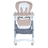 Стільчик дитячий для годування з регульованою спинкою El Camino ME 1177 STEADY Cream Beige Бежевий, фото 6
