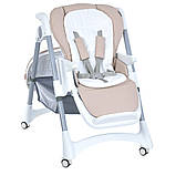 Стільчик дитячий для годування з регульованою спинкою El Camino ME 1177 STEADY Cream Beige Бежевий, фото 7