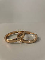 Сережки кільця рожеве золото/сережки кільцями