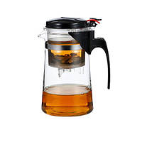Заварювальний чайник SHANGYIXIN гунфу з жароміцного скла з металевим фільтром і складаною кришкою 1000 мл