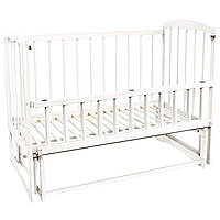 Ліжечко дитяче маятник з відкидним бортиком TOYS "Спим" Біле