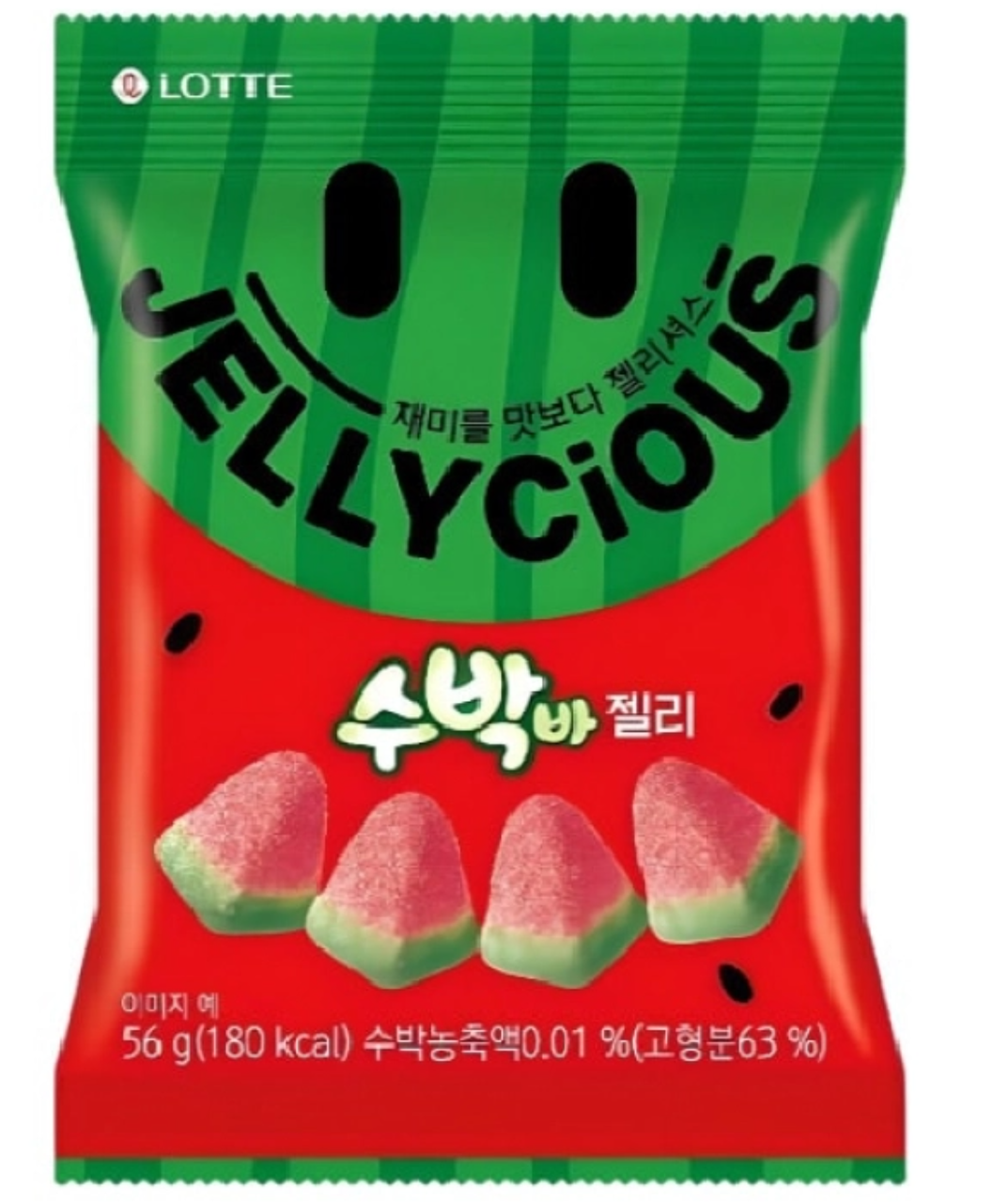 Желейні цукерки Lotte Jellycious зі смаком кавуна 56г