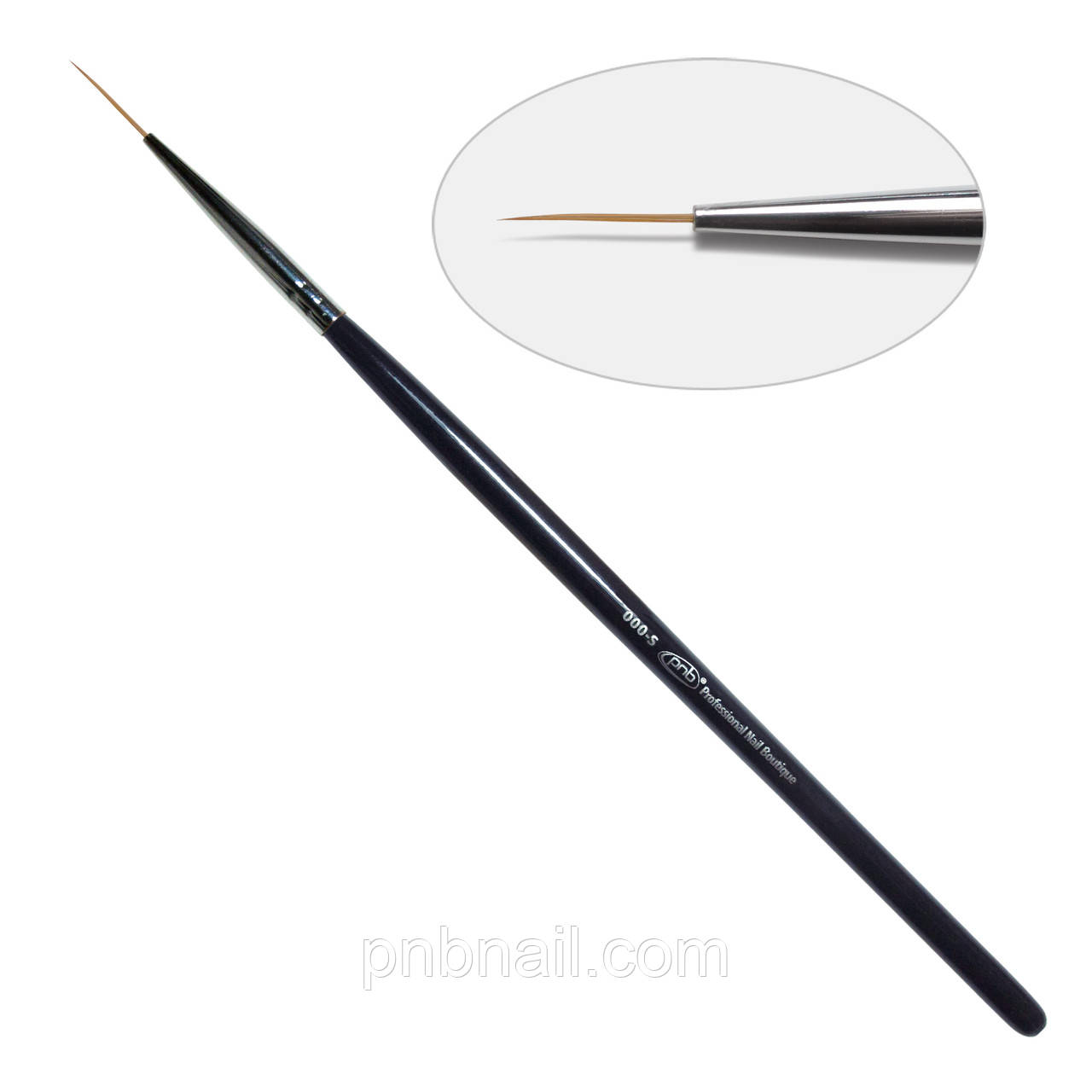 2D: Пензель  для дизайну круглий 000-s PNB, нейлон/Nail Art Brush round 000-s, nylon