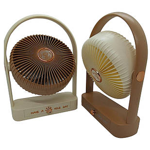 Настільний вентилятор з підсвічуванням «Have a nice day» - компактний міні-вентилятор на акумуляторі