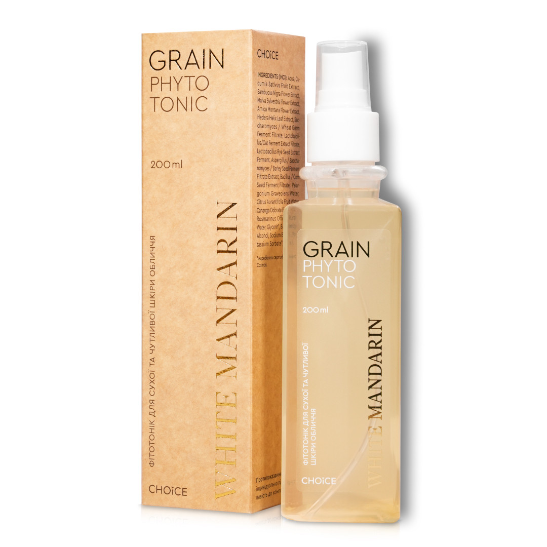 Фітотонік для сухої і чутливої шкіри (натуральний) Grain White Mandarin (200 мл)