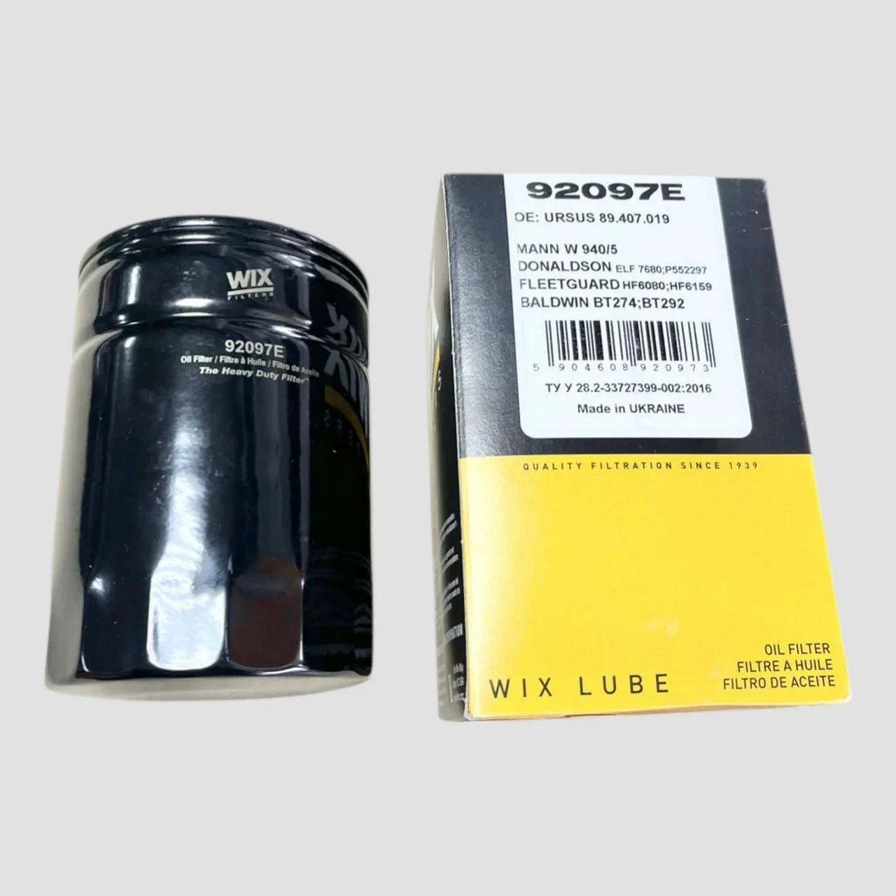 Фільтр оливний URSUS (TRUCK) 92097E/OP647 (W940/5) (WIX) 92097E, фото 1