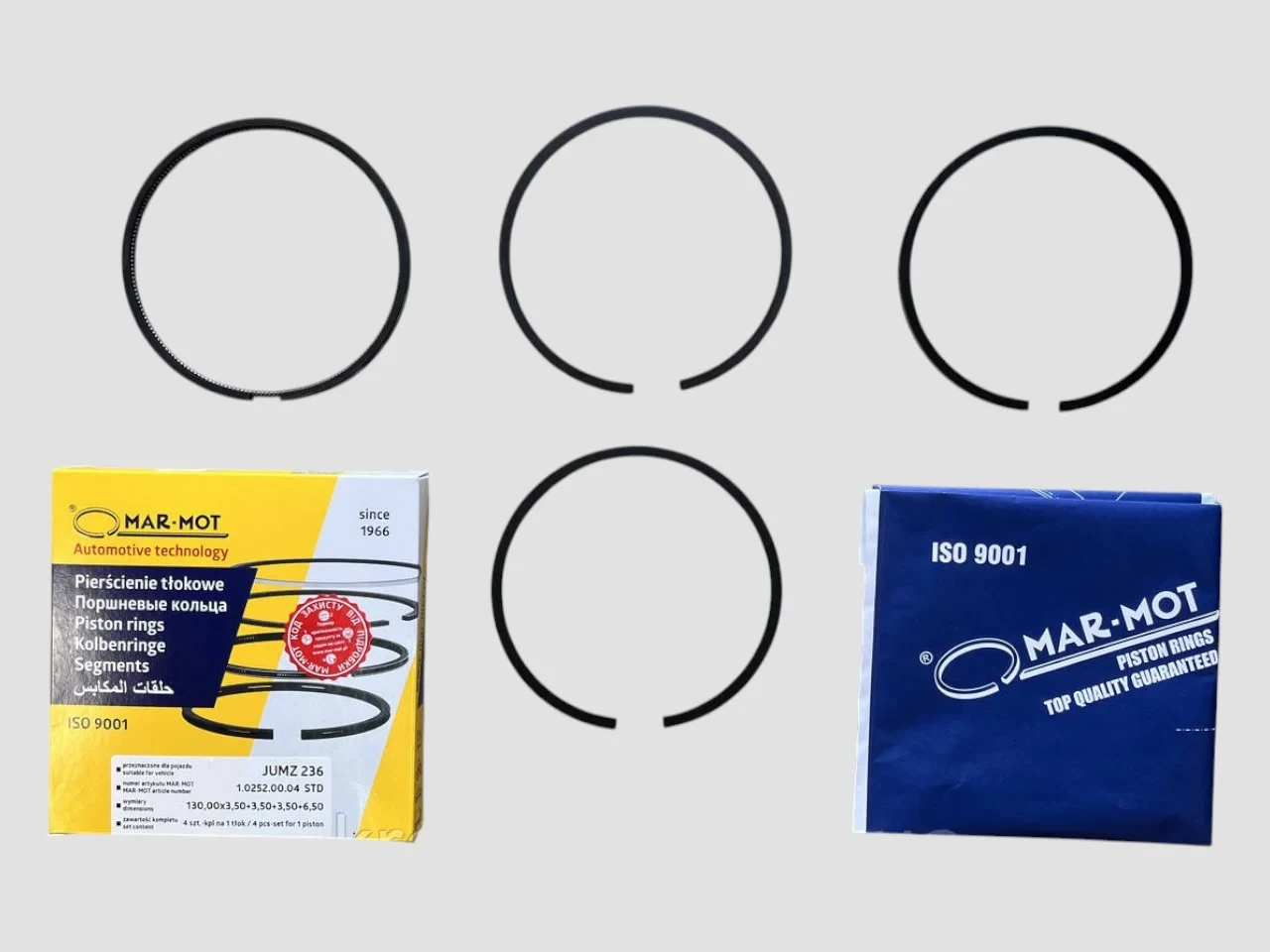 Кільця поршневі ЯМЗ 236,238,240 (пр-во Mar-Mot) 236-1004002-А4, фото 1