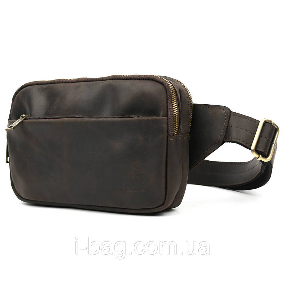 Напоєсна сумка з натуральної шкіри RC-0741-3md TARWA коричнева, фото 1