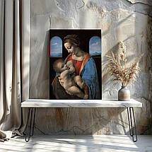 Картина на полотні "Леонардо да Вінчі, Мадонна Літта, Leonardo da Vinci, The Litta Madonna", 80×60см, фото 3