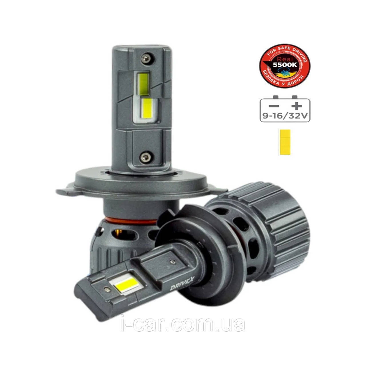 DriveX FE-05 HB3 9005 50Вт 9-32V 5500K 11000Lm CAN світлодіодні лампи