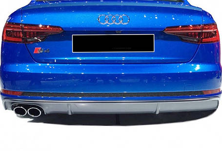 Задній дифузор DPT (2016-2019 чорний глянець) для Ауди A4 B9 рр, фото 3