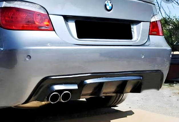 Задній дифузор DPT V-1 (для M-Sport чорний глянець) для бмв 5 серія E-60/61 2003-2010 рр, фото 1