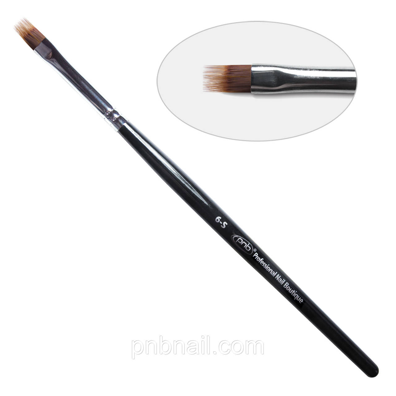 6D. Пензель для дизайну омбре 6-s PNB, нейлон/Nail Art Brush fork 6-s, nylon