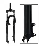 Виделка 26" амортизаційна 1.1/8"(28,6 мм) x 210 мм V-brake/Disc хід 60 мм Чорна безнарізна ORG