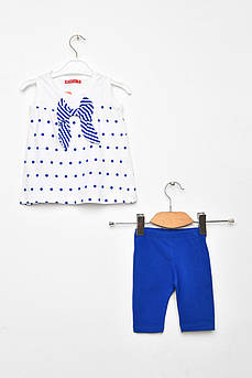 Костюм дитячий для дівчинки білого кольору з принтом р.86 203444M