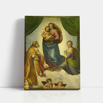 Картина на полотні "Рафаель, Сікстинська Мадонна, Raphael, The Sistine Madonna", 60×44см, фото 1