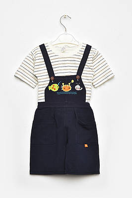 Костюм дитячий для хлопчика темно-синього кольору з картузом р.3 203423T Безкоштовна доставка