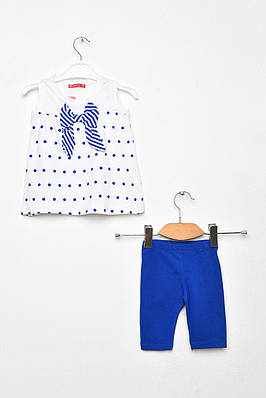 Костюм дитячий для дівчинки білого кольору з принтом р.86 203444T Безкоштовна доставка