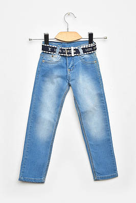Джинси дитячі для дівчинки блакитного кольору р.4 203458T Безкоштовна доставка