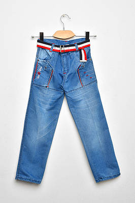 Джинси дитячі для хлопчика блакитного кольору р.9-10 203461T Безкоштовна доставка