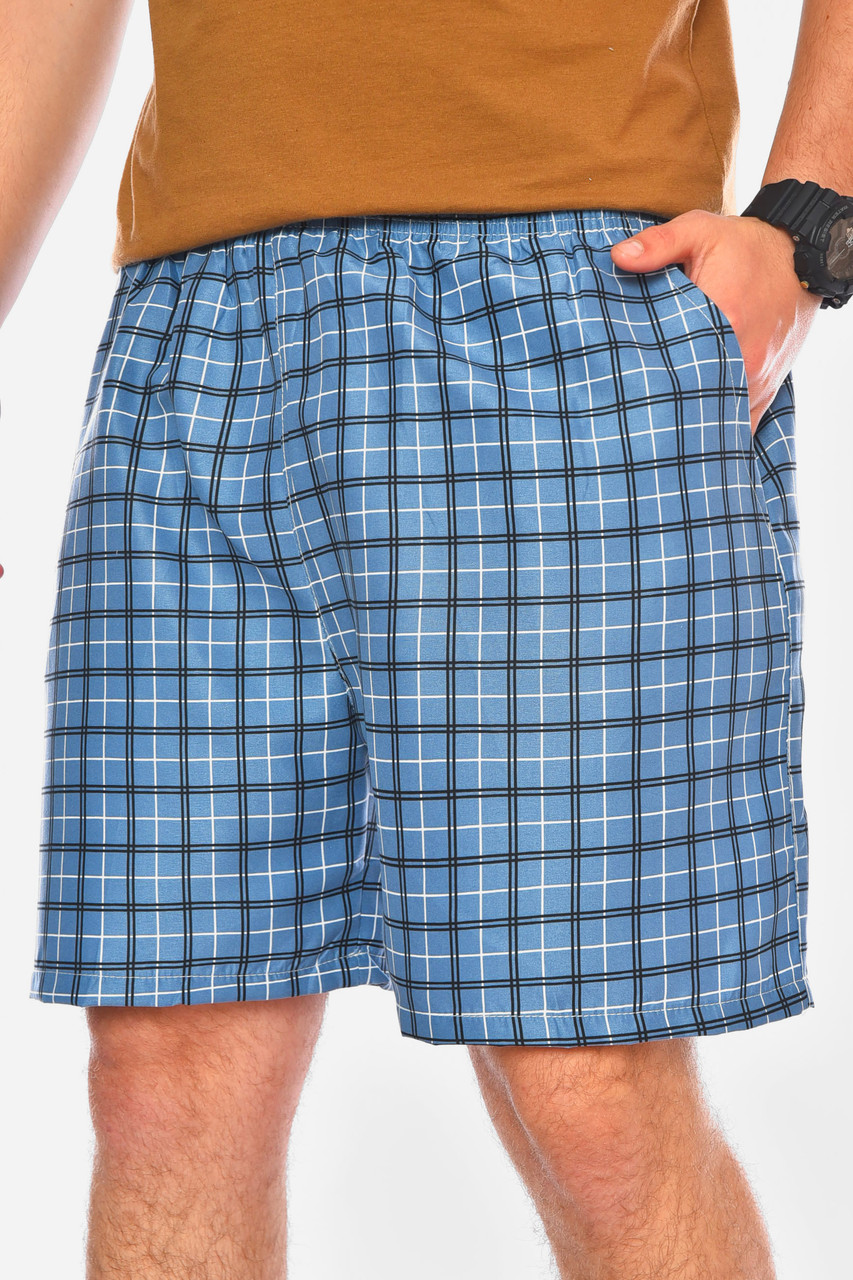 Шорти чоловічі батальні синього кольору з принтом 199965M, фото 1