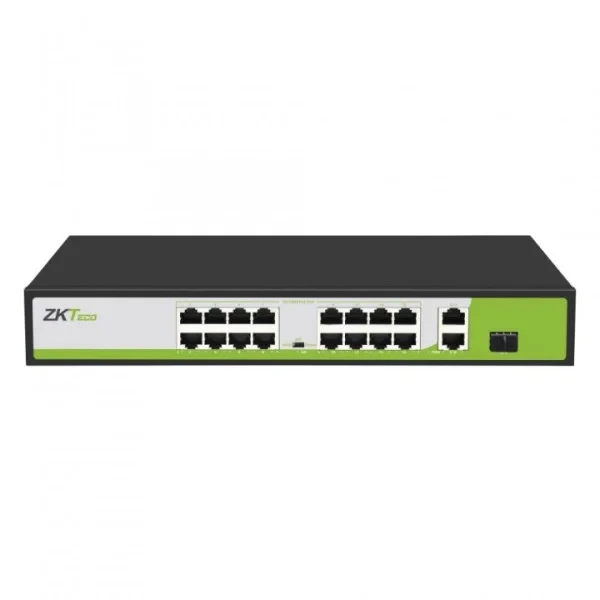Світч ZKTeco ZK-PoE1621NS-200W Black з 16 портами PoE
