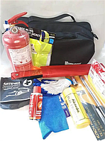 Популярний! Набір автомобіліста LUX (ключ/трос/аптеч/жилет/ав.знак/вогнетуш. вуглекислий/рукавички/сумка/ганчір.) - Краща якість