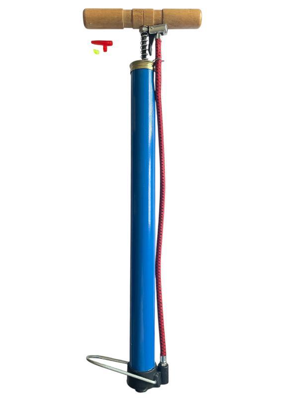 Насос ручной металичесский с деревяной ручкой ( 54*18 см), насос для подкачки веломотоколес, фото 1