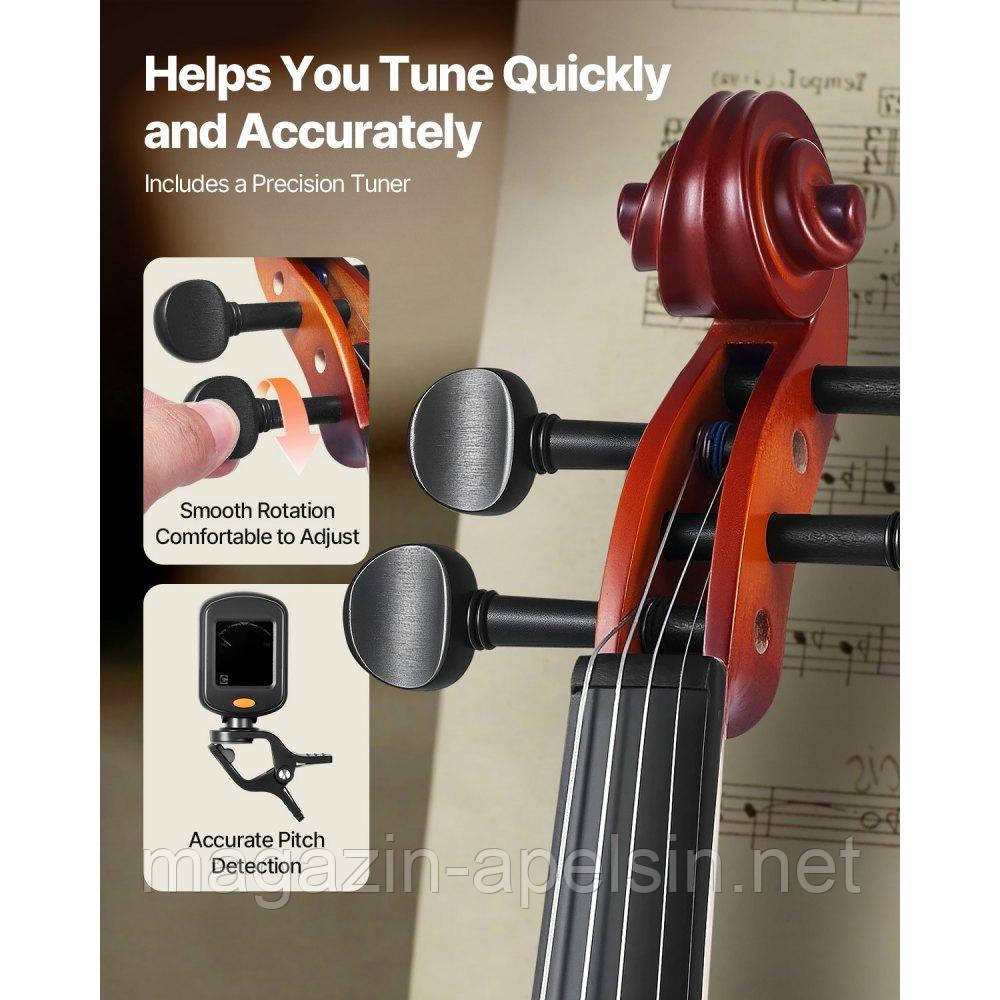 Набір для скрипки VEVOR, розмір 4/4, 584,2 мм, футляр для скрипки з каніфоллю, коричневий