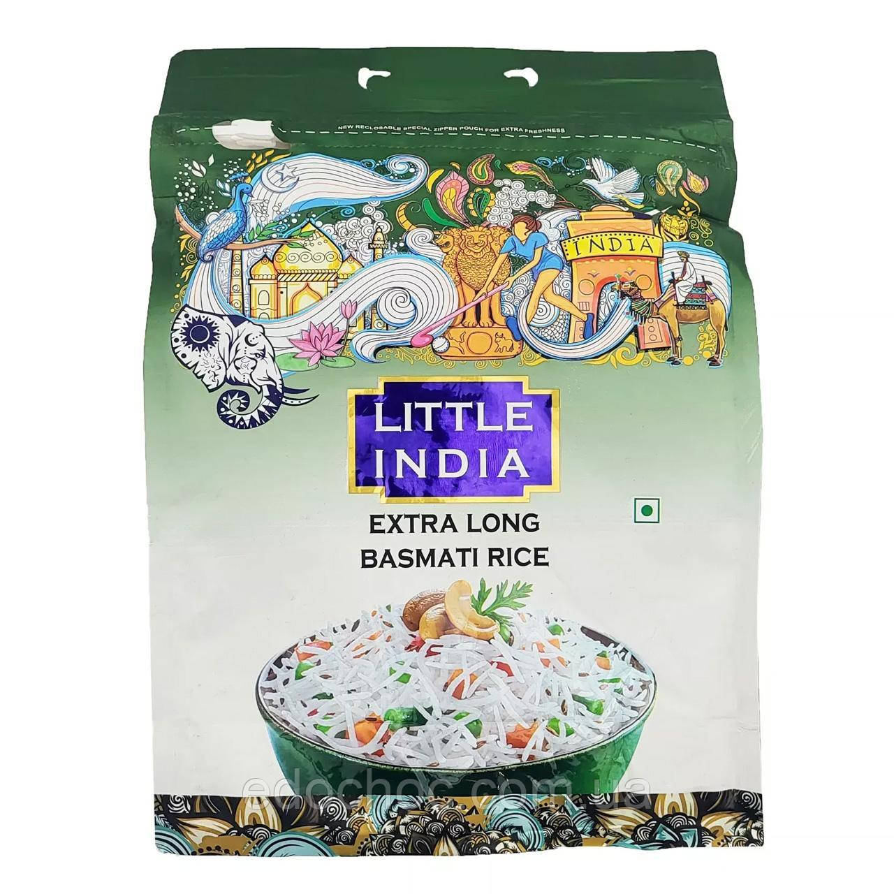 Рис Басматі не пропарений, Little India Extra long (зелений), 1 кг, фото 1