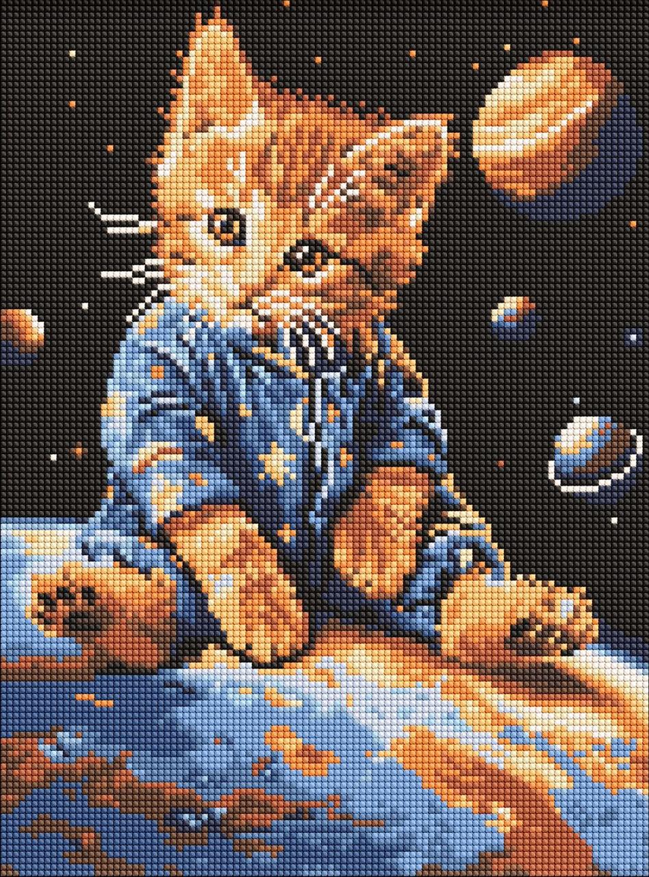 Алмазна мозаїка Зоряний котик 30x40 см