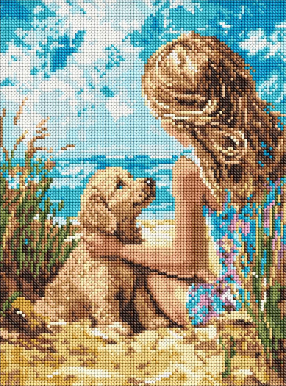 Алмазна мозаїка Радісний песик 30x40 см