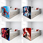 Ліжко для хлопчика Людина Павук з шухлядою на ламелях + захисний бортик, фото 4