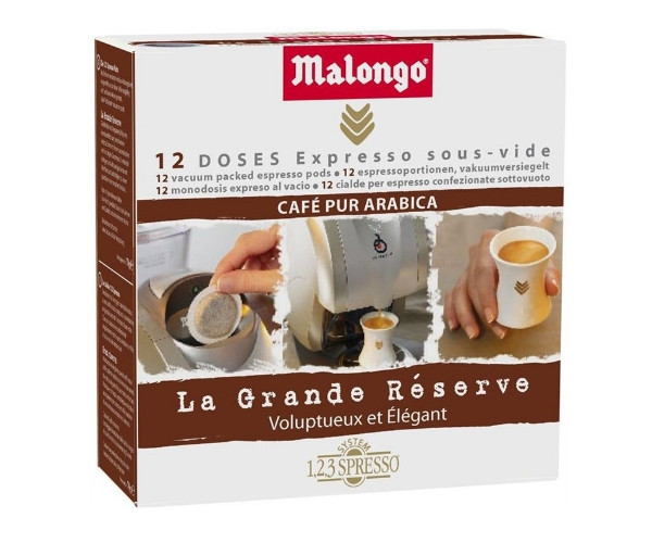 Malongo Grande Reserve кавові чалди монодоза 12 шт/таблеток, фото 1