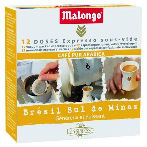 Malongo Brazil Sul de Minas кавові чалди монодоза 12 шт/таблеток, фото 1