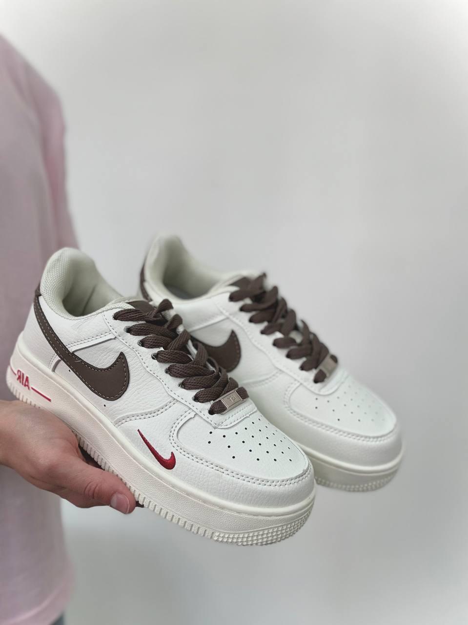 Жіночі шкіряні кросівки Nike Air Force 1 Yohood білі — весна-літо-осінь, фото 1