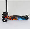Самокат А 24662/779-1311 MAXI Best Scooter пластмасовий, 3 колеса PU, СВЕТ, трубка керма алюмінієва, фото 5