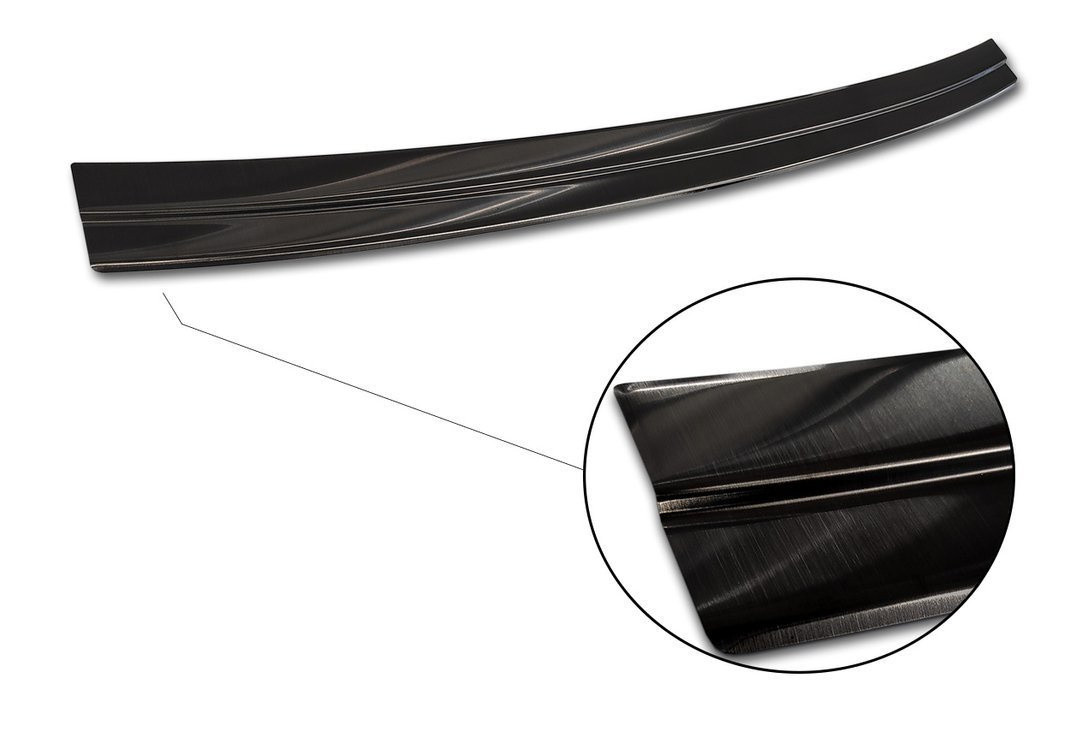 Захисна накладка на задній бампер для Audi Q7 II 2015+ /чорна нерж.сталь/, фото 1