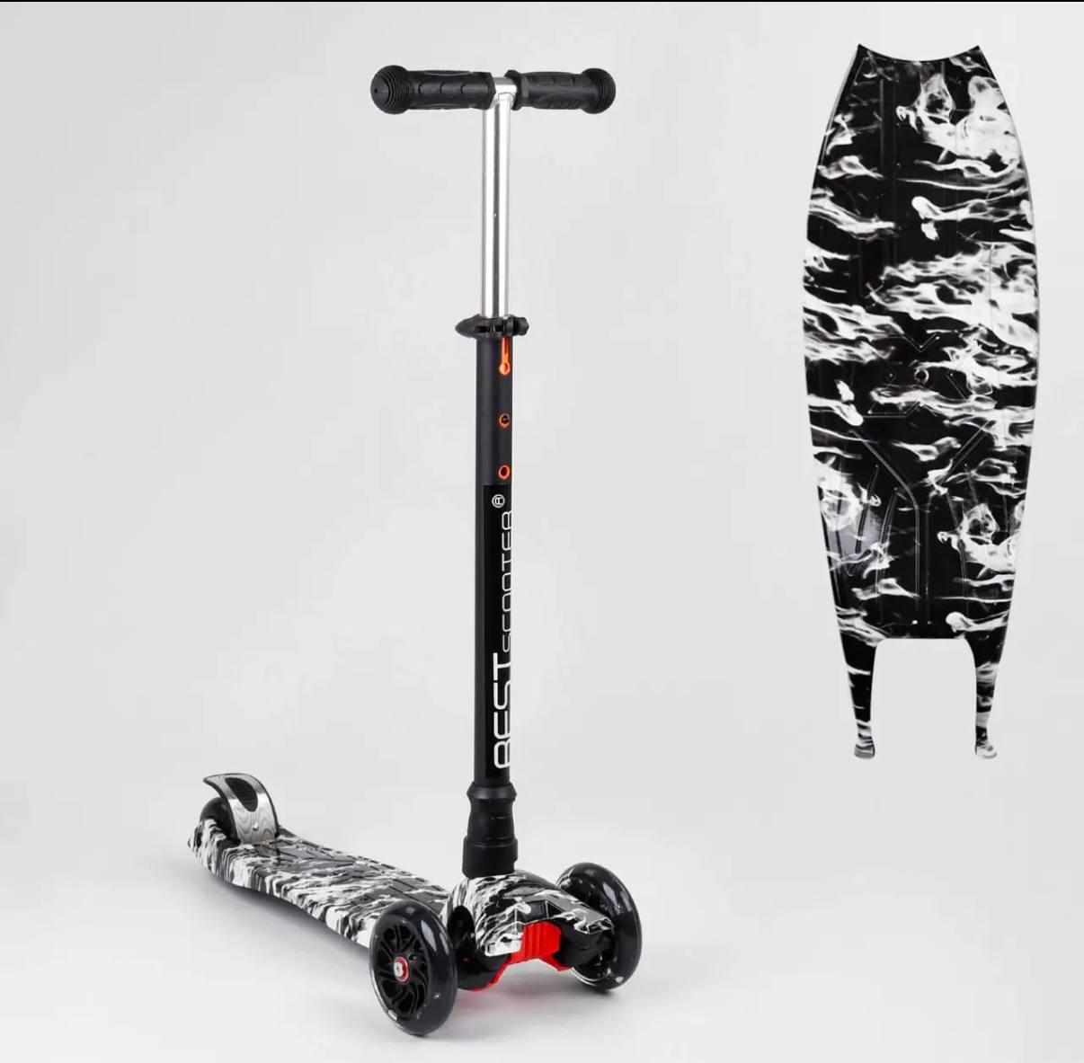 Чотириколісний самокат A 25771/779-1512 Best Scooter з 4 поліуретановими колесами PU, світловими ефектами
