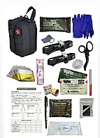 Аптечка тактична військова укомплектована №20 в підсумку зі швидким скидом чорний