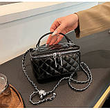 Жіноча сумка-косметичка 85053 Vanity Bag крос-боді чорна, фото 2