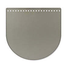 Клапан для сумки напівкруглий, 20*19 см, світло-сірий, нат. шкіра