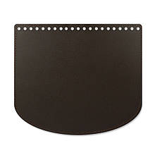 Клапан для сумки Саквояж, 21*18 см, шоколад, нат. шкіра