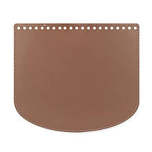 Клапан для сумки Саквояж, 21*18 см, кава, нат. шкіра
