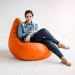 Кресло груша оранжевая Оксфорд, Крісло мішок помаранчеве, кресло мешок оранжевый, безкаркасне крісло груша оранжева, пуфик мешок