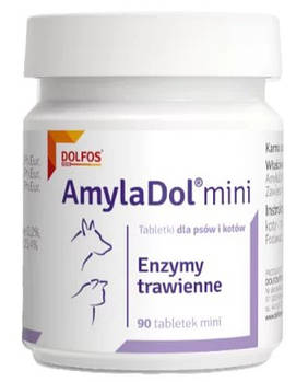 Аміладол Міні AmylaDol Mini 90 таб. Добавка ензими для травлення Собак та Котів Долфос DOLFOS