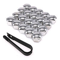 Ковпачки на болти, гайки 17мм + затискач 20шт ХРОМ